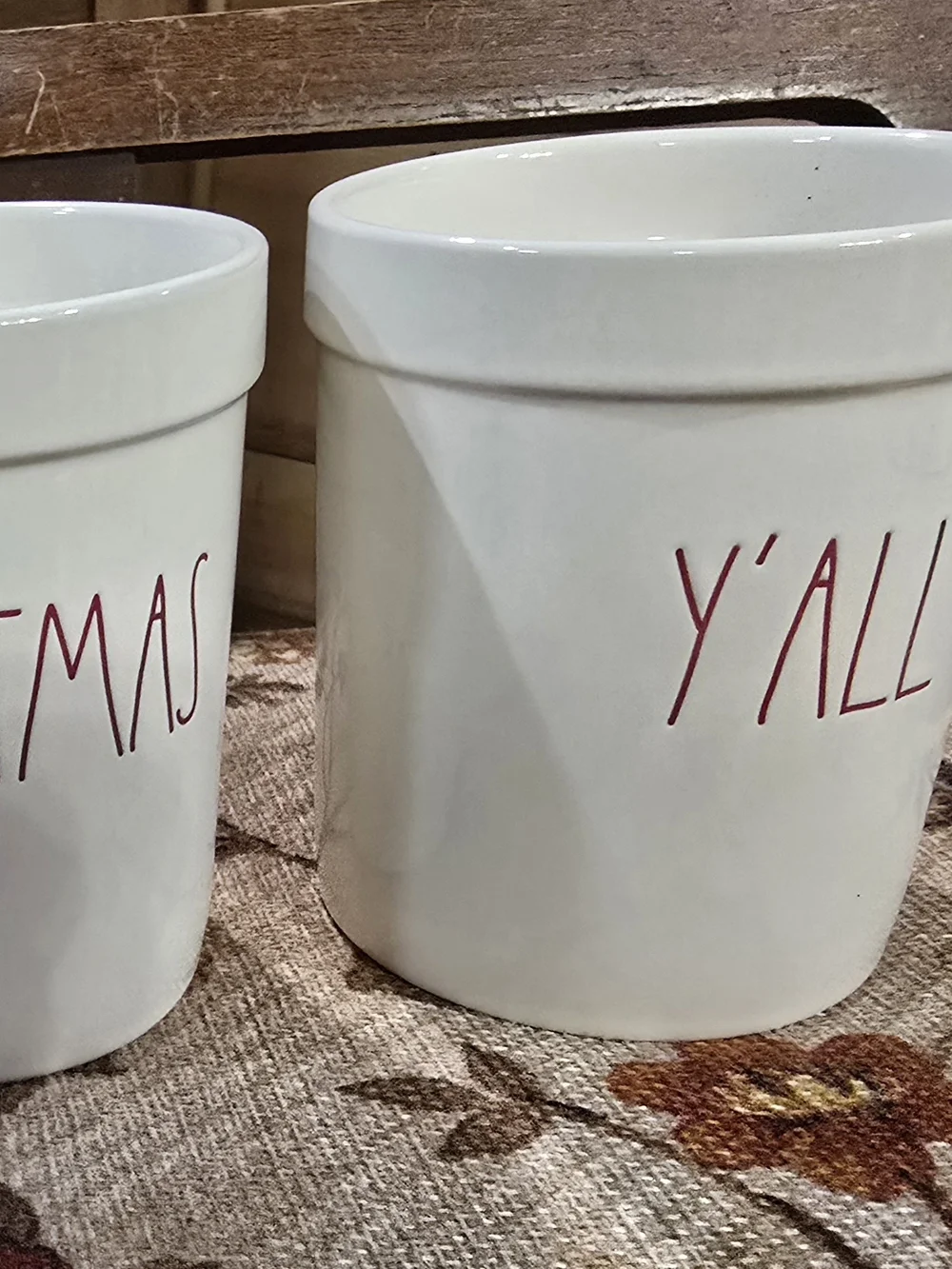 Christmas Ceramic Holder - Set Of 3 - Merry Christmas Y'all - Rae Dunn
